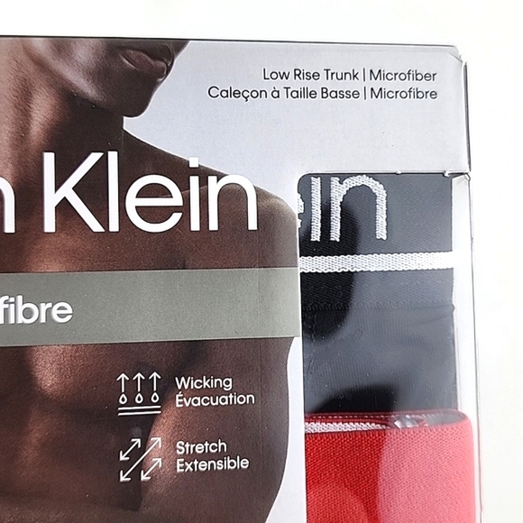 Calvin Klein 3 Pack Microfibre Low Rise Trunk Navy Blue Black Red Size XL - Picture 5 of 9